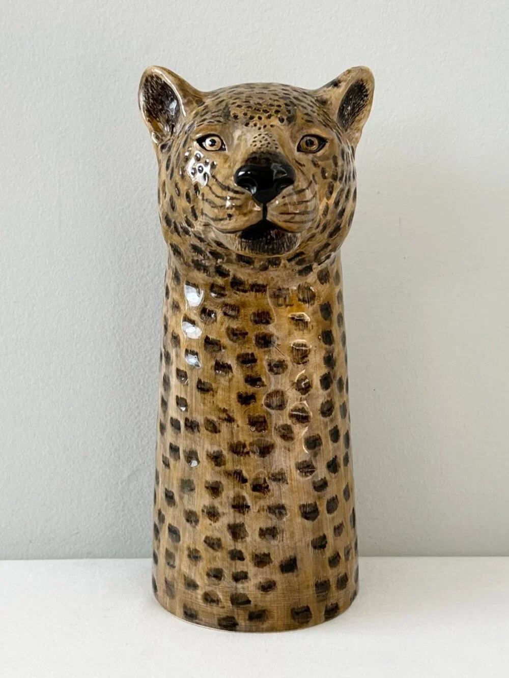 Quail Ceramics Leopard Vase Hand Painted Stoneware Anthropologie England NWT